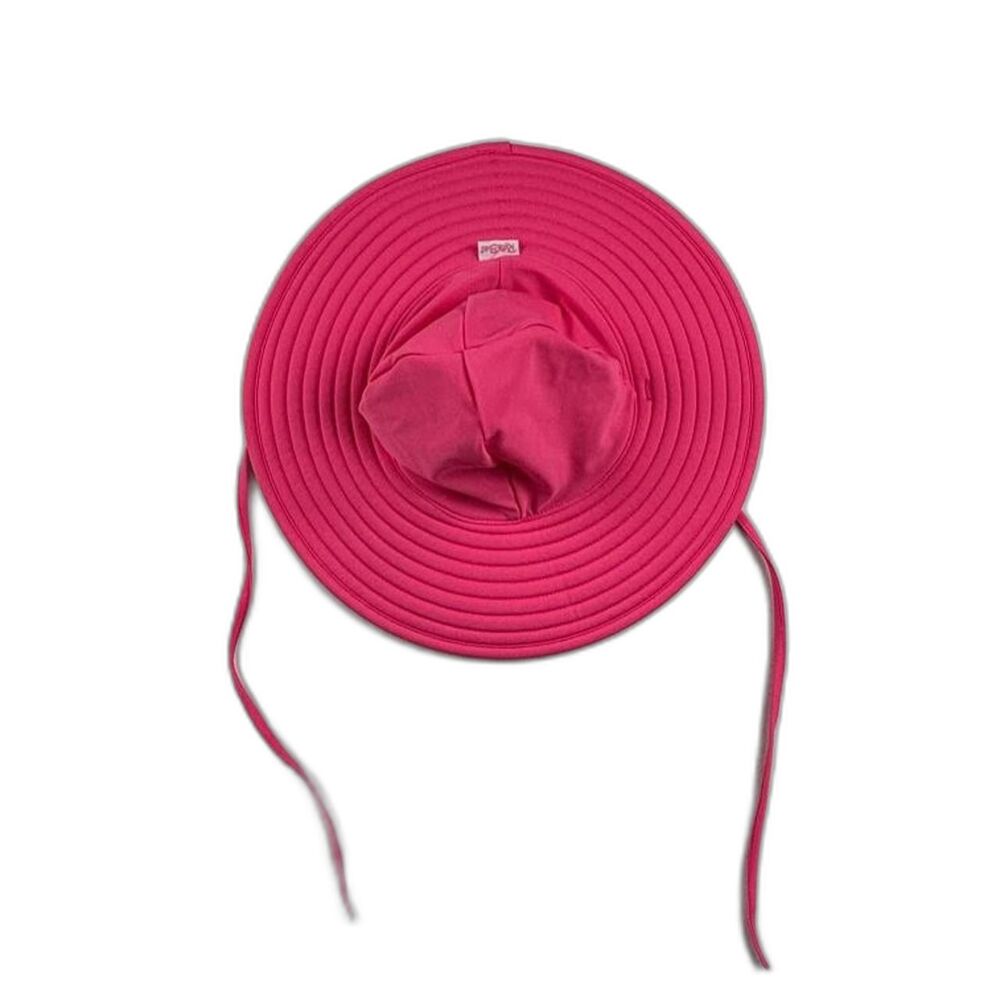 RuffleButts Pink Wide Brim Sun Hat Toddler 3T-5 Adjustable Chin Strap